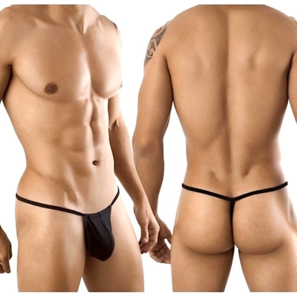 Men's New Black G-String Thong Medium - Picture 4 of 17